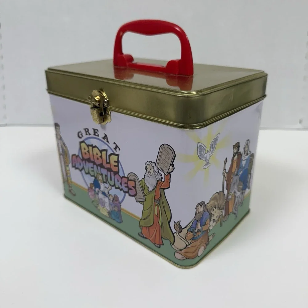 Great Bible Adventures Tin‎ Case Box Full Of Cards Heroes Angels Sunday School